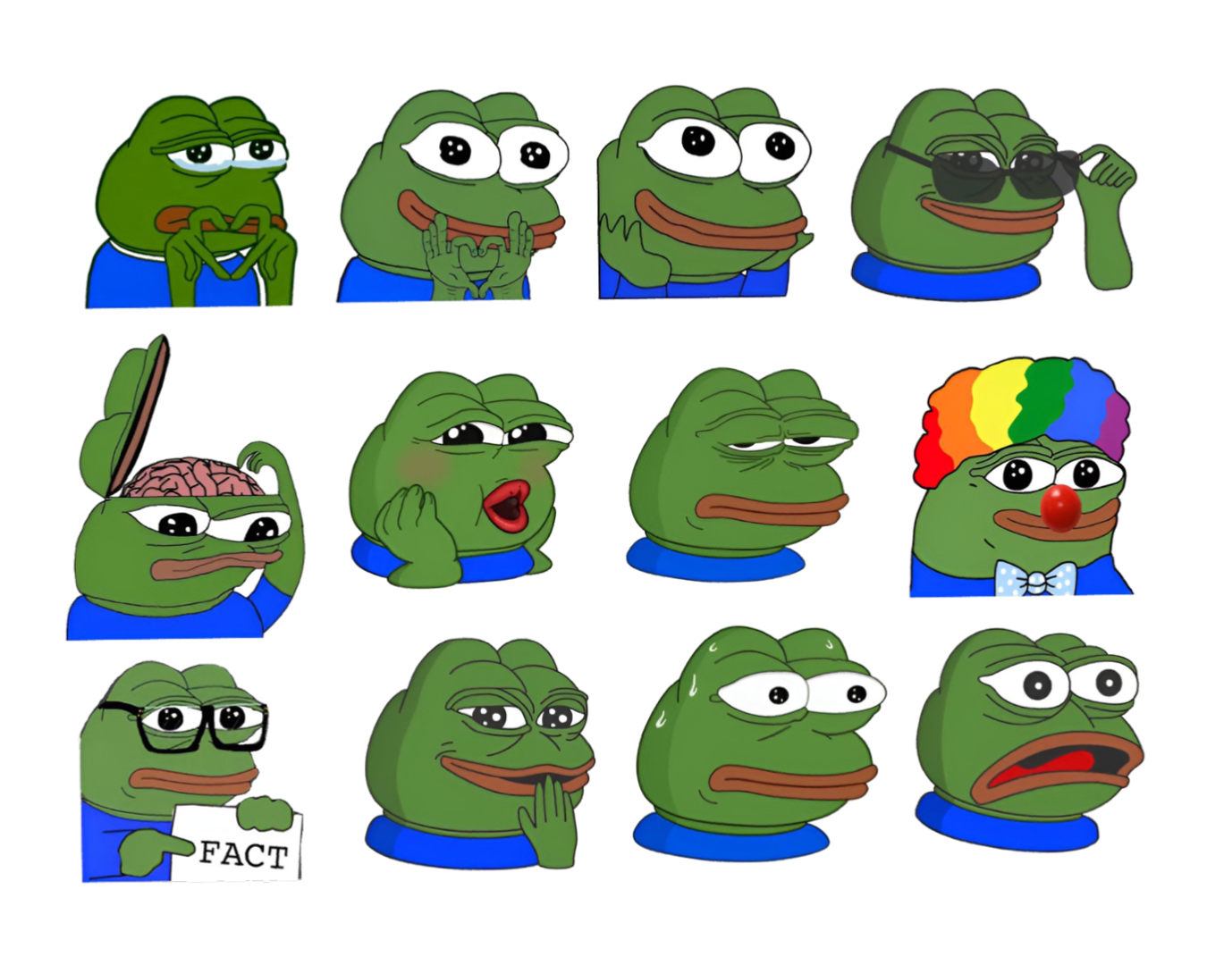 Frog emotions Sticker pack