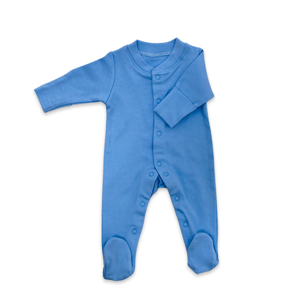 Blue 3 pack cotton sleepsuits